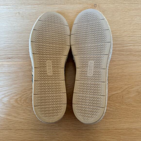 Abeo Blake Metallic Snakeskin Espadrilles Flats 8 Neutral - Picture 9 of 11